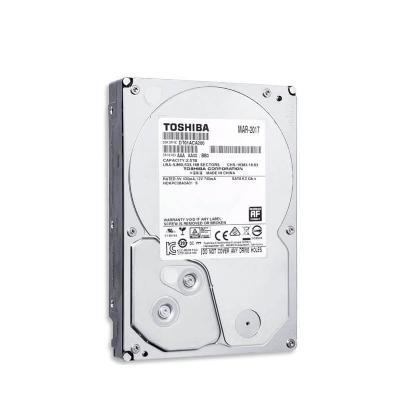 HDD Toshiba DT01ACA200, 2TB SATA3 6GB/S, 3.5 inci, 7.2K RPM, 64MB Cache