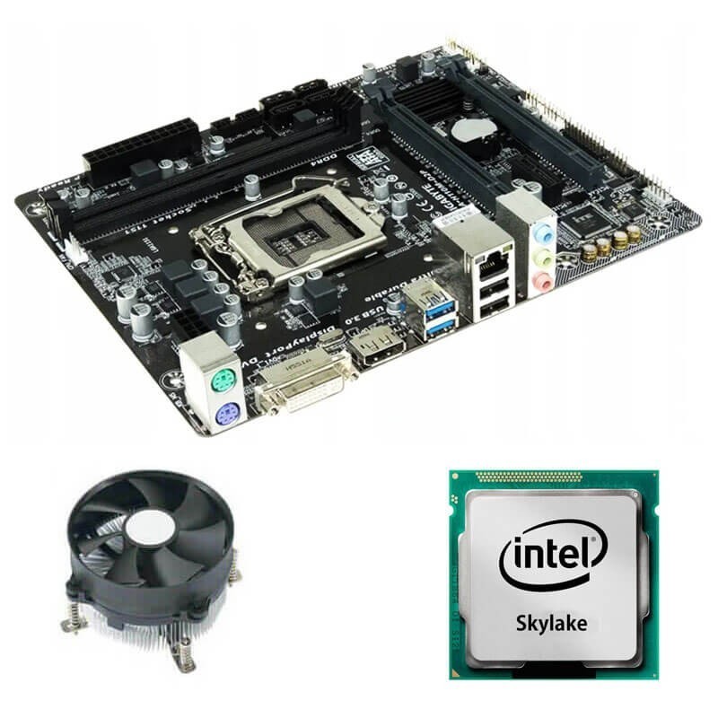 Kit Placi de baza Gigabyte GA-H110M-D2P, Intel Quad Core i7-6700, Cooler