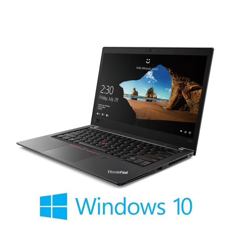Laptop Lenovo T480s, Quad Core i5-8250U, 16GB, Display NOU FHD, Win 10 Home