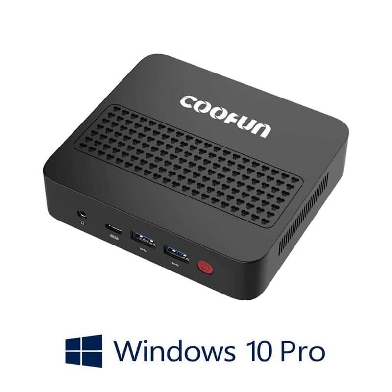 Mini Calculatoare NOU Open Box COOFUN NUC C-J34 PRO, Quad Core J3455, SSD, Win 10 Pro