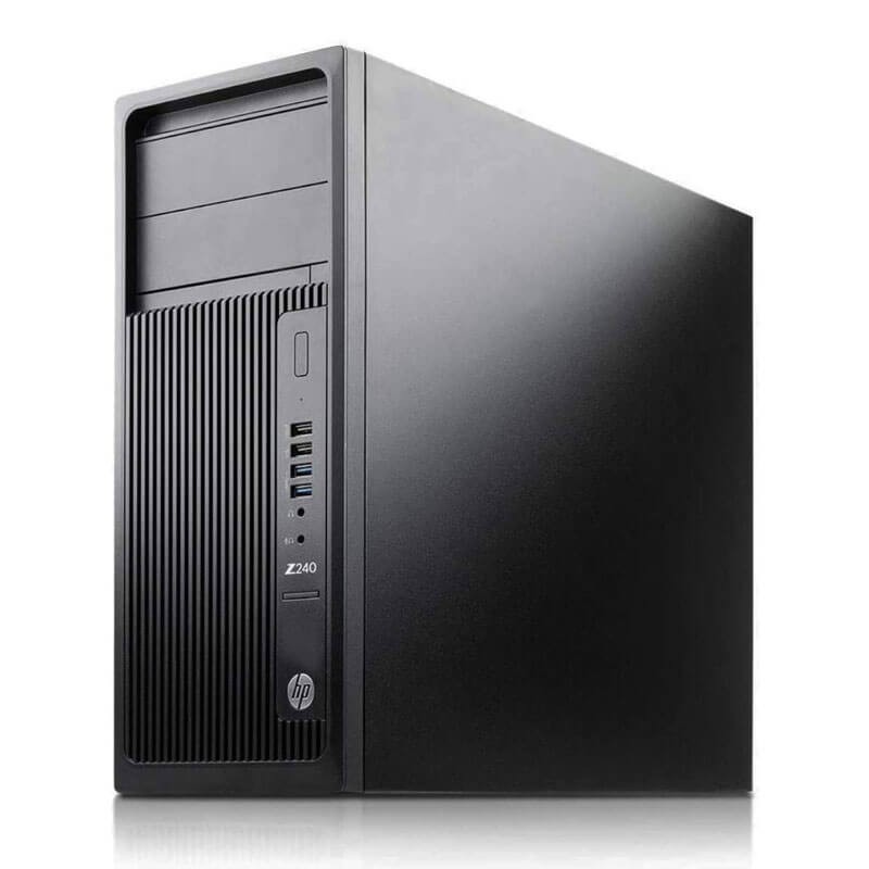 Statie grafica second hand HP Z240 Tower, Quad Core i7-6700, 32GB DDR4, SSD, GeForce GT 240